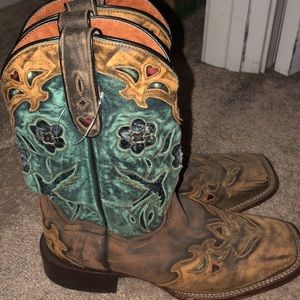 Dan Post Vintage Blue Bird Cowgirl Boots